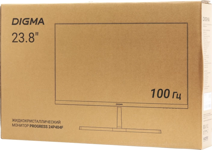 Монитор Digma 23.8" Progress 24P404F черный IPS LED 5ms 16:9 HDMI M/M матовая 250cd 178гр/178гр 1920x1080 100Hz VGA FHD 3.0кг
