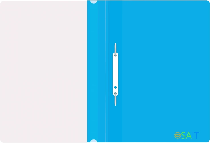 Папка-скоросшиватель Silwerhof Eco A4 прозрач.верх.лист пластик голубой 0.11/0.13