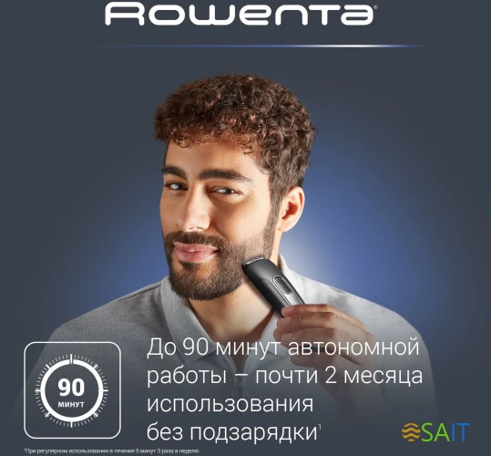 Триммер Rowenta TN2801F4 черный (насадок в компл:1шт)