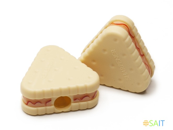 Точилка для карандашей ручная Silwerhof Cookies Монстрики 1 отверстие пластик ассорти туба