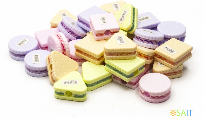 Точилка для карандашей ручная Silwerhof Cookies Монстрики 1 отверстие пластик ассорти туба