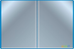 Папка с 20 прозр.вклад. Бюрократ -BPV20BLUE A4 пластик 0.6мм торц.карм с бум. встав синий