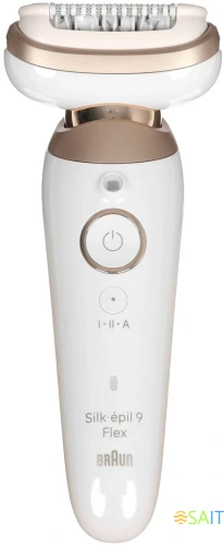 Эпилятор Braun SES9-011 скор.:2 насад.:3 от электр.сети от аккум. белый/золотистый