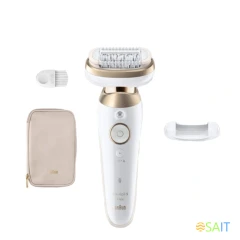 Эпилятор Braun SES9-011 скор.:2 насад.:3 от электр.сети от аккум. белый/золотистый