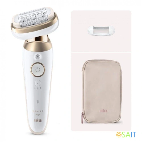 Эпилятор Braun SES9-011 скор.:2 насад.:3 от электр.сети от аккум. белый/золотистый