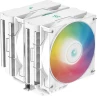 Устройство охлаждения(кулер) Deepcool AG620 Digital ARGB Soc-AM5/AM4/1200/1700/1851 белый 4-pin 29.4dB Al+Cu LCD 260W 1370gr Ret (R-AG620-WHADMN-G-2)