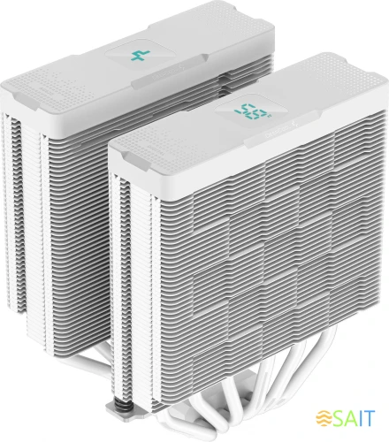 Устройство охлаждения(кулер) Deepcool AG620 Digital ARGB Soc-AM5/AM4/1200/1700/1851 белый 4-pin 29.4dB Al+Cu LCD 260W 1370gr Ret (R-AG620-WHADMN-G-2)