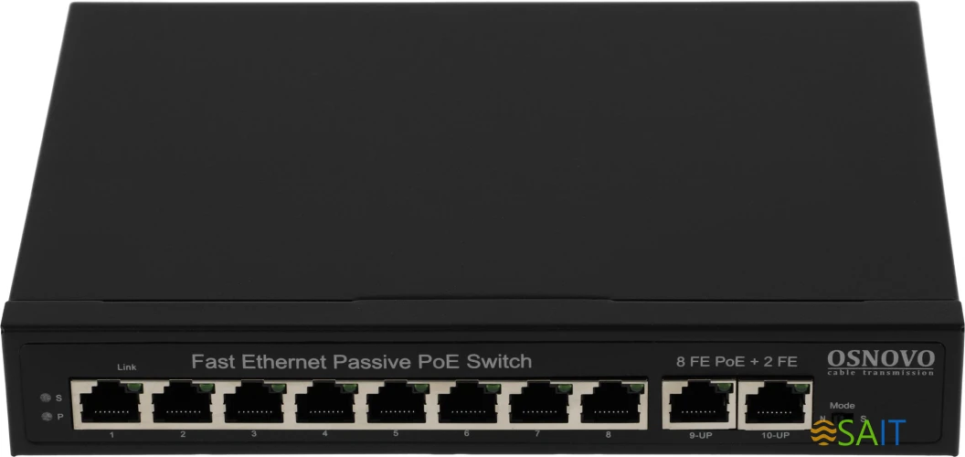 Коммутатор Osnovo SW-21000/A(120W) (L2) 8PoE 120W неуправляемый