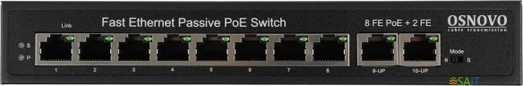 Коммутатор Osnovo SW-21000/A(120W) (L2) 8PoE 120W неуправляемый