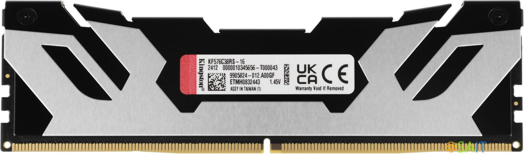 Память DDR5 16GB 7600MHz Kingston KF576C38RS-16 Fury Beast RTL Gaming PC5-60800 CL38 DIMM 288-pin 1.45В single rank с радиатором Ret