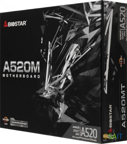 Материнская плата Biostar A520MT Soc-AM4 AMD A520 2xDDR4 mATX AC`97 8ch(7.1) GbLAN RAID+HDMI+DP