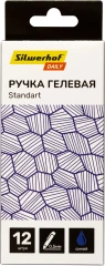 Набор ручек гелев. автоматическая Silwerhof Daily NG Standart d=0.5мм син. черн. кор.карт. (12шт) линия 0.3мм