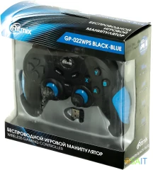 Геймпад Ritmix GP-022WPS черный/синий USB Беспроводной виброотдача обратная связь
