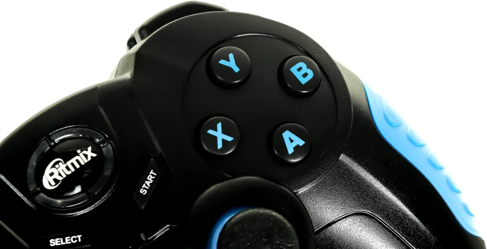 Геймпад Ritmix GP-022WPS черный/синий USB Беспроводной виброотдача обратная связь