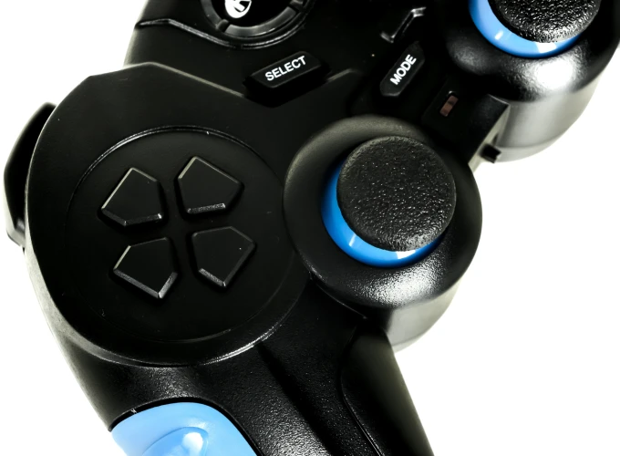 Геймпад Ritmix GP-022WPS черный/синий USB Беспроводной виброотдача обратная связь