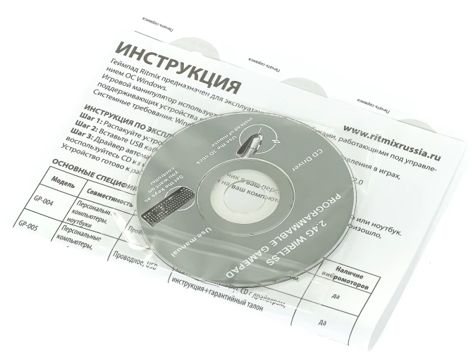 Геймпад Ritmix GP-022WPS черный/синий USB Беспроводной виброотдача обратная связь