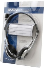 Наушники с микрофоном Sven AP-010MV черный/серебристый 2м накладные оголовье (SV-0410010MV)