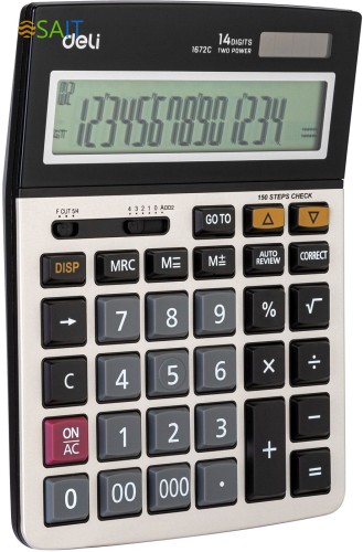 Калькулятор настольный Deli E1672C серебристый 14-разр.