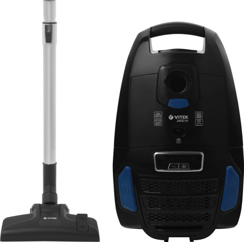 Пылесос Vitek VT-1899 GY 2400Вт черный (в компл.:4мешка)