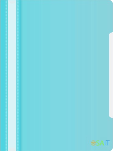 Папка-скоросшиватель Бюрократ Pastel -PSLPAST/BLUE A4 прозрач.верх.лист пластик голубой 0.14/0.18