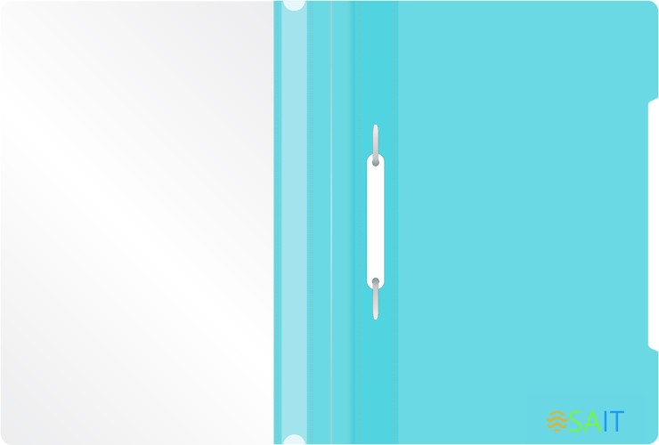 Папка-скоросшиватель Бюрократ Pastel -PSLPAST/BLUE A4 прозрач.верх.лист пластик голубой 0.14/0.18