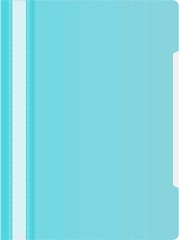 Папка-скоросшиватель Бюрократ Pastel -PSLPAST/BLUE A4 прозрач.верх.лист пластик голубой 0.14/0.18