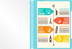 Папка-скоросшиватель Бюрократ Pastel -PSLPAST/BLUE A4 прозрач.верх.лист пластик голубой 0.14/0.18