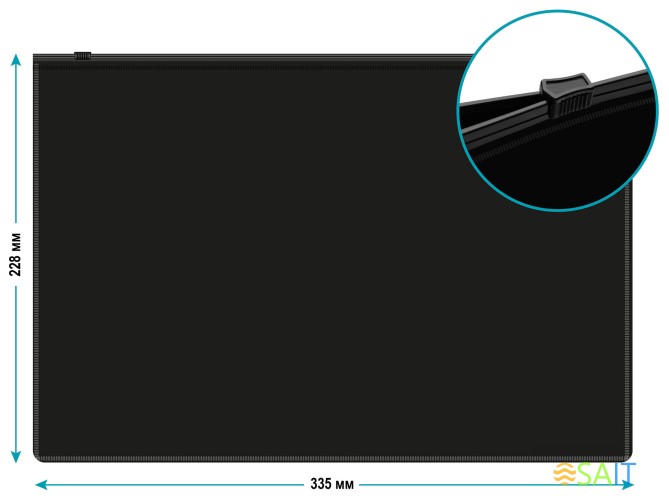 Папка на молнии ZIP Бюрократ -BPM4A2BLCK A4+ полипропилен 0.15мм черный цвет молнии черный
