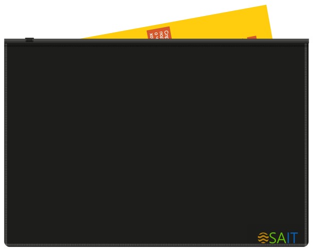 Папка на молнии ZIP Бюрократ -BPM4A2BLCK A4+ полипропилен 0.15мм черный цвет молнии черный