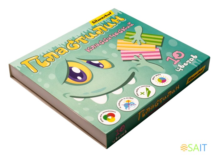 Пластилин Silwerhof Монстрики 10цв. 150гр. стек картон.кор.