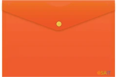 Конверт на кнопке Бюрократ -PK804A5NOR A5 непрозрачный пластик 0.18мм оранжевый