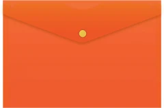 Конверт на кнопке Бюрократ -PK804A5NOR A5 непрозрачный пластик 0.18мм оранжевый