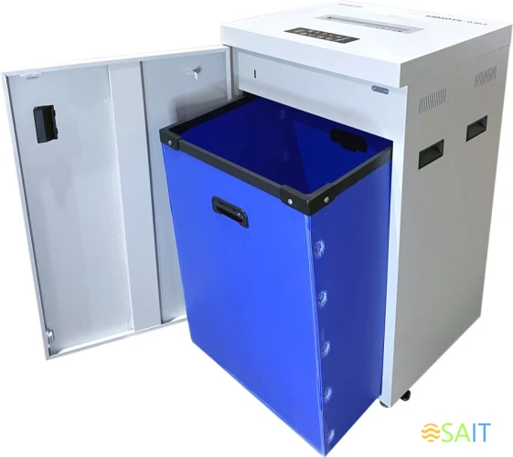 Шредер Office Kit S1050TS 0,8x2 белый (секр.P-7) фрагменты 7лист. 105лтр. скобы пл.карты CD