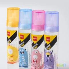 Клей жидкий Deli EA523 30мл корп.ассорти/прозрачный блистер диспенсер-кисточка