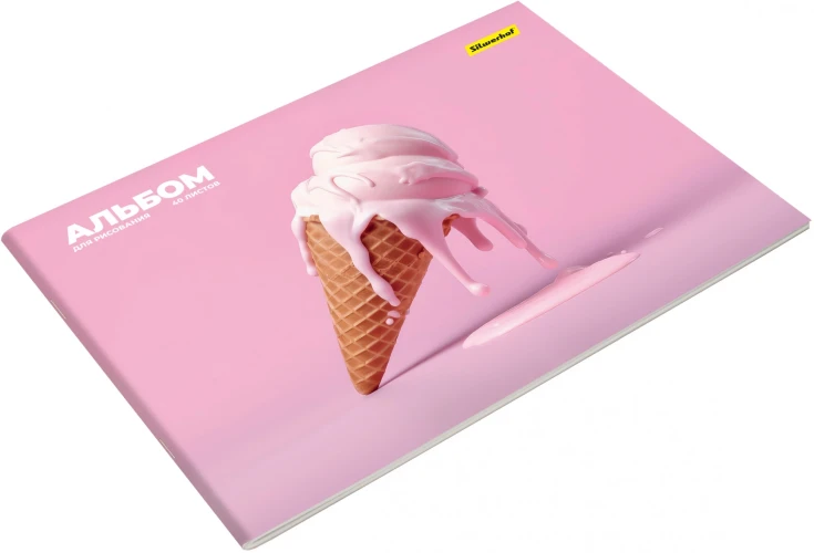 Альбом для рисования Silwerhof 40л. A4 Нежность 2диз. мел.картон скрепка (упак.:2шт)