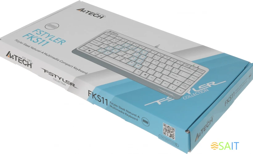 Клавиатура A4Tech Fstyler FKS11 белый/серый USB (FKS11 WHITE)
