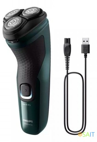 Бритва роторная Philips X3002/00 реж.эл.:3 питан.:аккум. зеленый/черный