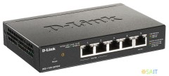 Коммутатор D-Link DGS-1100-05PDV2 5x1Гбит/с 2PoE 18W настраиваемый