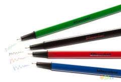 Набор ручек капилляр. Silwerhof ассор. черн. индив. пак.ев. (4шт) игловидный пиш. наконечник линия 0.4мм треугол.