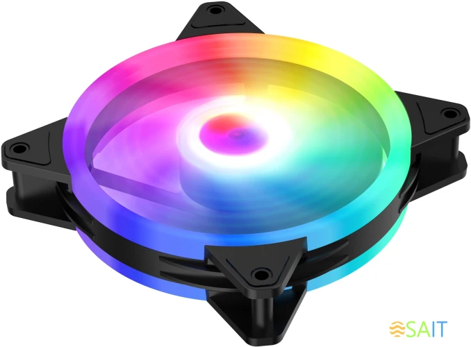 Вентилятор для корпуса GMNG GG-CF120ARGB2-PWMBK ARGB 120х120x25 черный 4-pin 26дБ Ret