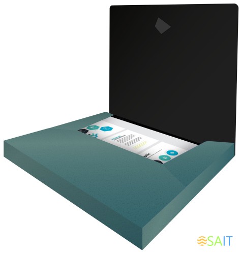 Папка-короб на резинке Silwerhof Perlen 255121-75 пластик 0.8мм A4 зеленый металлик