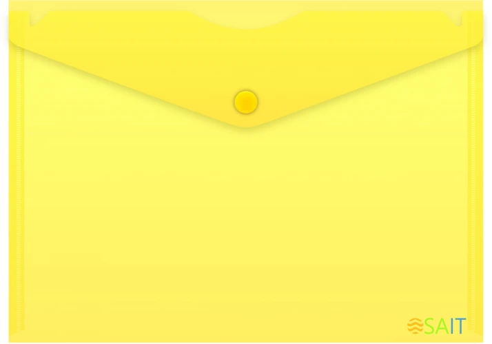 Конверт на кнопке Бюрократ -PK804A5YEL A5 пластик 0.18мм желтый