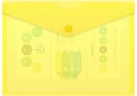 Конверт на кнопке Бюрократ -PK804A5YEL A5 пластик 0.18мм желтый