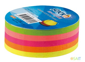 Блок самоклеящийся бумажный Stick`n 21358 67x67мм 250лист. 70г/м2 неон 5цв.в упак. вырубной "круг"