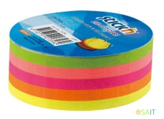 Блок самоклеящийся бумажный Stick`n 21358 67x67мм 250лист. 70г/м2 неон 5цв.в упак. вырубной "круг"