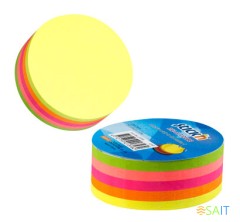 Блок самоклеящийся бумажный Stick`n 21358 67x67мм 250лист. 70г/м2 неон 5цв.в упак. вырубной &quot;круг&quot;