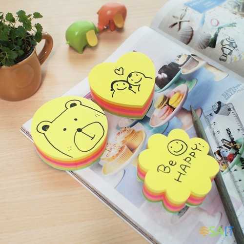 Блок самоклеящийся бумажный Stick`n 21358 67x67мм 250лист. 70г/м2 неон 5цв.в упак. вырубной "круг"