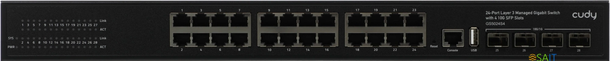 Коммутатор Cudy GS5024S4 (L3) 24x1Гбит/с 4SFP+ управляемый