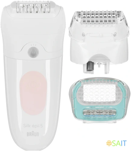 Эпилятор Braun SE5-050 скор.:2 насад.:4 от электр.сети от аккум. белый/розовый