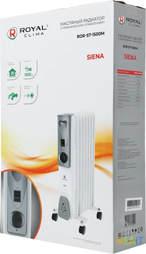 Радиатор масляный Royal Clima Siena ROR-S7-1500M 1500Вт белый/серый